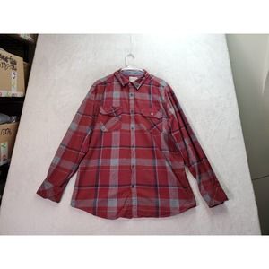 Overdrive Shirt Men XL Multi Plaid Cotton Long Sleeve Pockets Collar Button Down